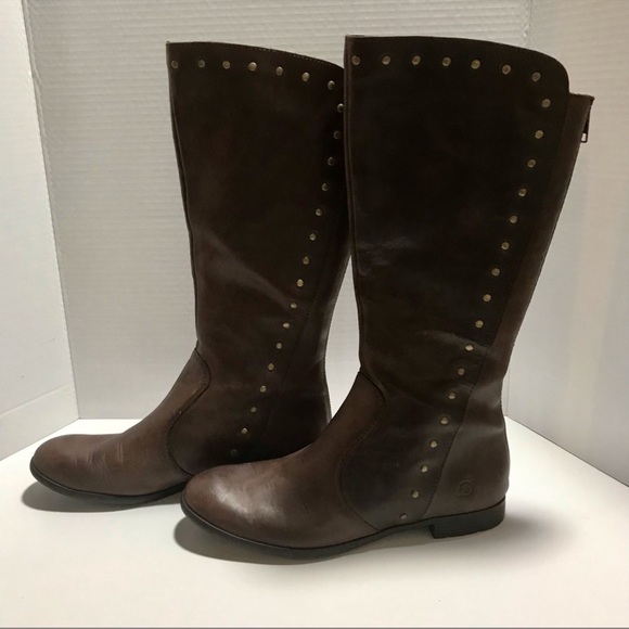 Born Larsen Genuine Leather Studded Riding Knee Boots - Picture 5 of 10
